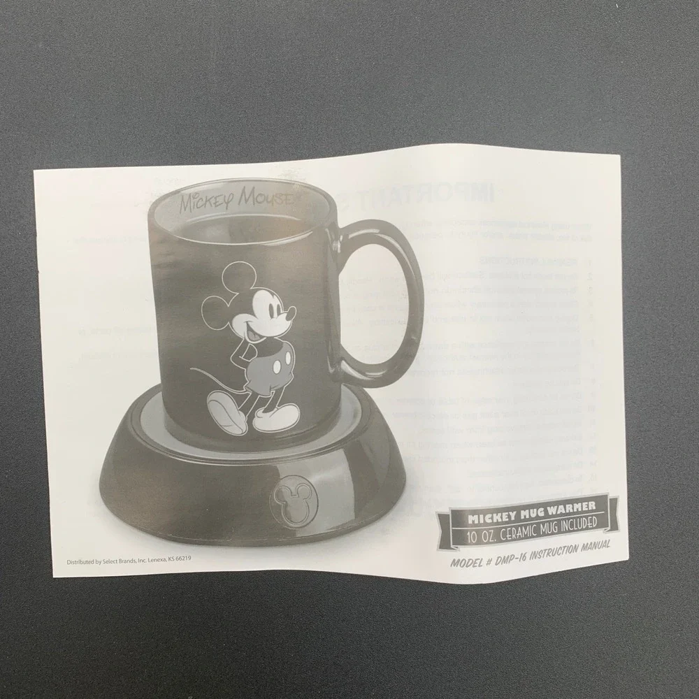 Disney Mickey Mouse Mug Warmer DMP-16 Black Red Ceramic 10oz Mug Set